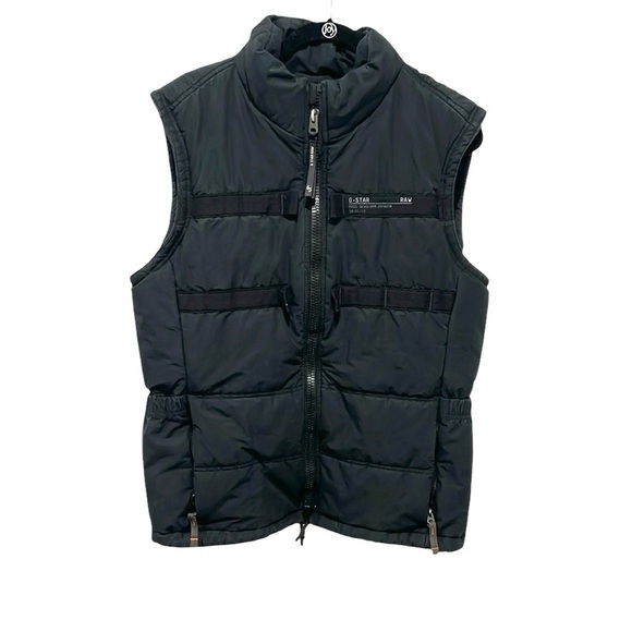 G-Star raw attac tape quilted padded vest black men’s size large - Picture 1 of 13